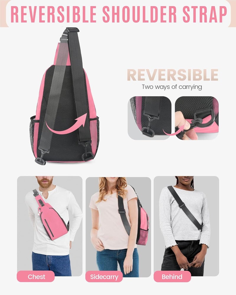 HSEEC Crossbody Sling Bag for Women & Men, Waterproof Sling Backpack, Lightweight Shoulder Chest Bag for Hiking, Travel - Image 5